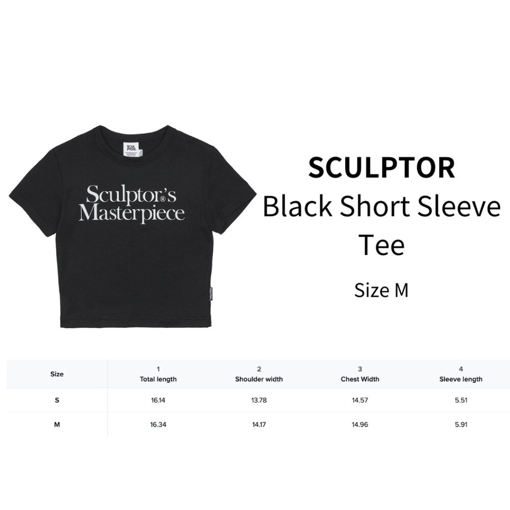 SCULPTOR  Black Short Sleeve Tee (size medium)